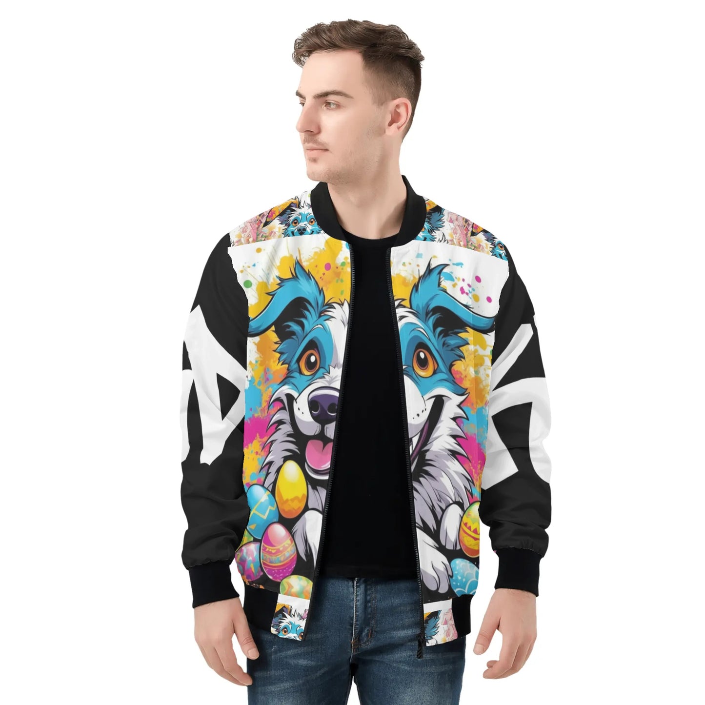 SD Easter 2 Mens All Over Print Zip Bomber Jacket