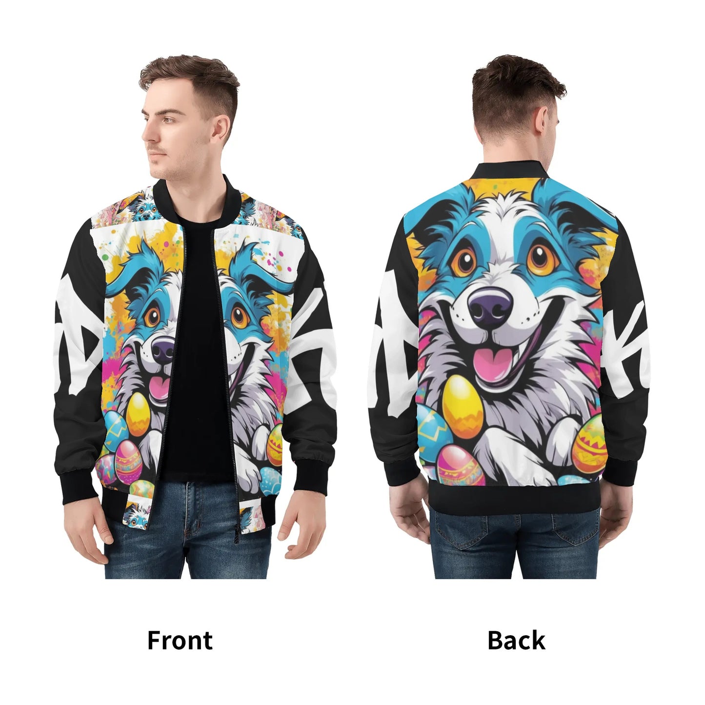 SD Easter 2 Mens All Over Print Zip Bomber Jacket