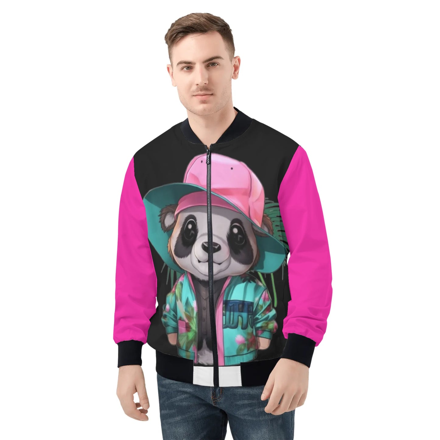 Swager Knightz Panda Baby All Over Print Zip Bomber Jacket