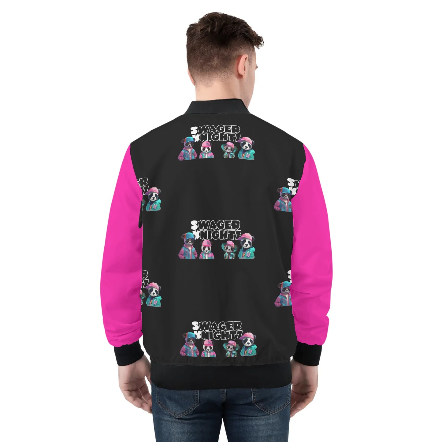 Swager Knightz Panda Baby All Over Print Zip Bomber Jacket