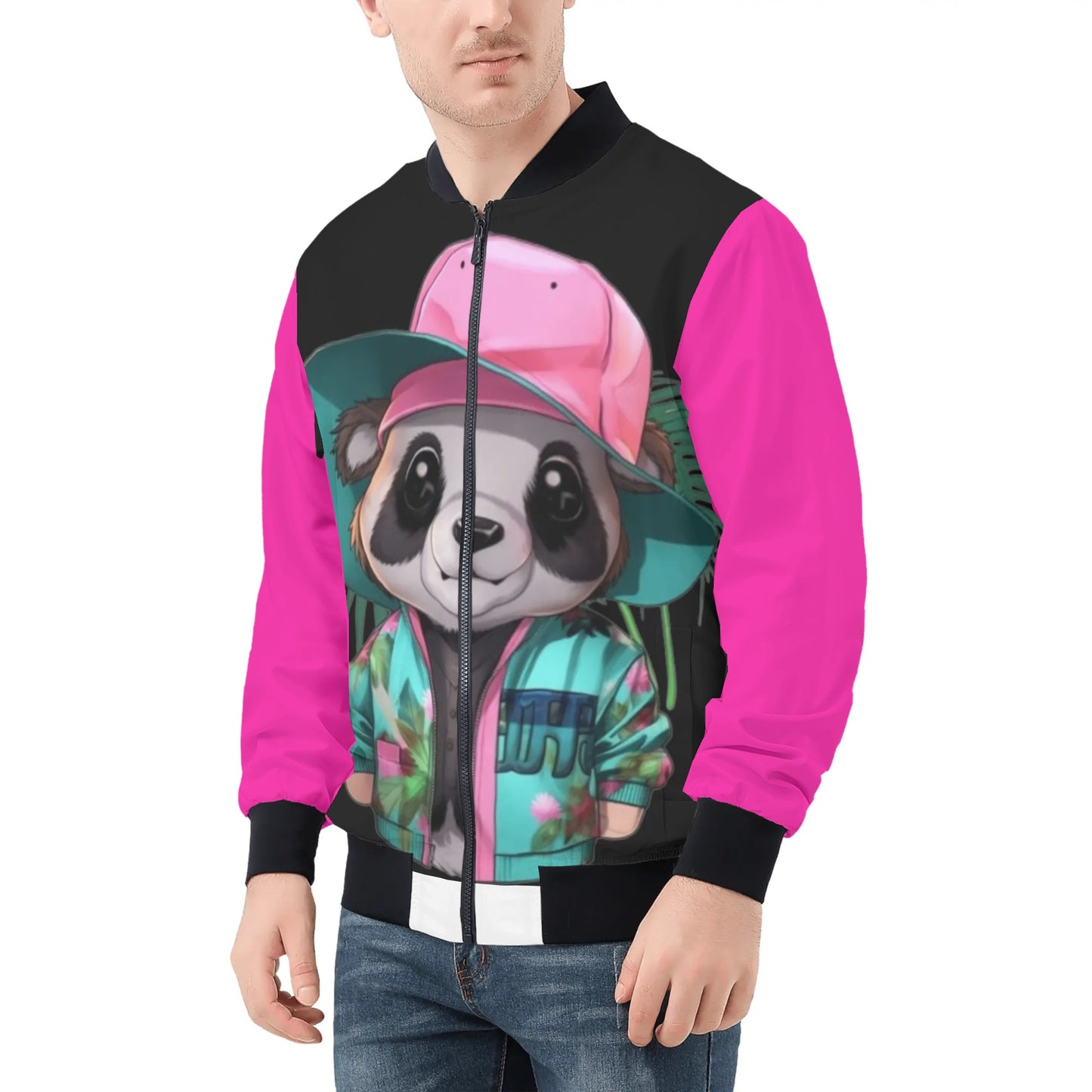 Swager Knightz Panda Baby All Over Print Zip Bomber Jacket