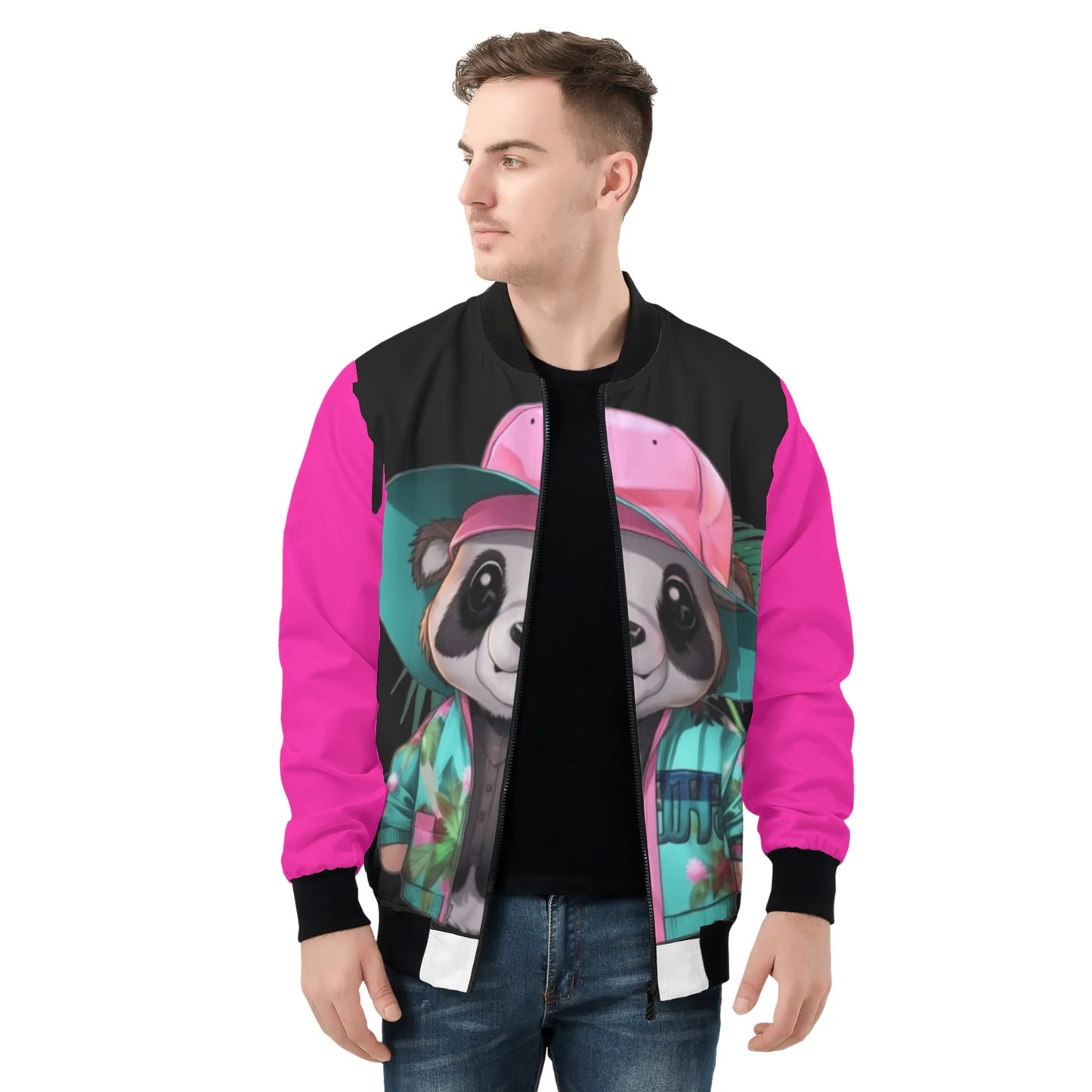 Swager Knightz Panda Baby All Over Print Zip Bomber Jacket