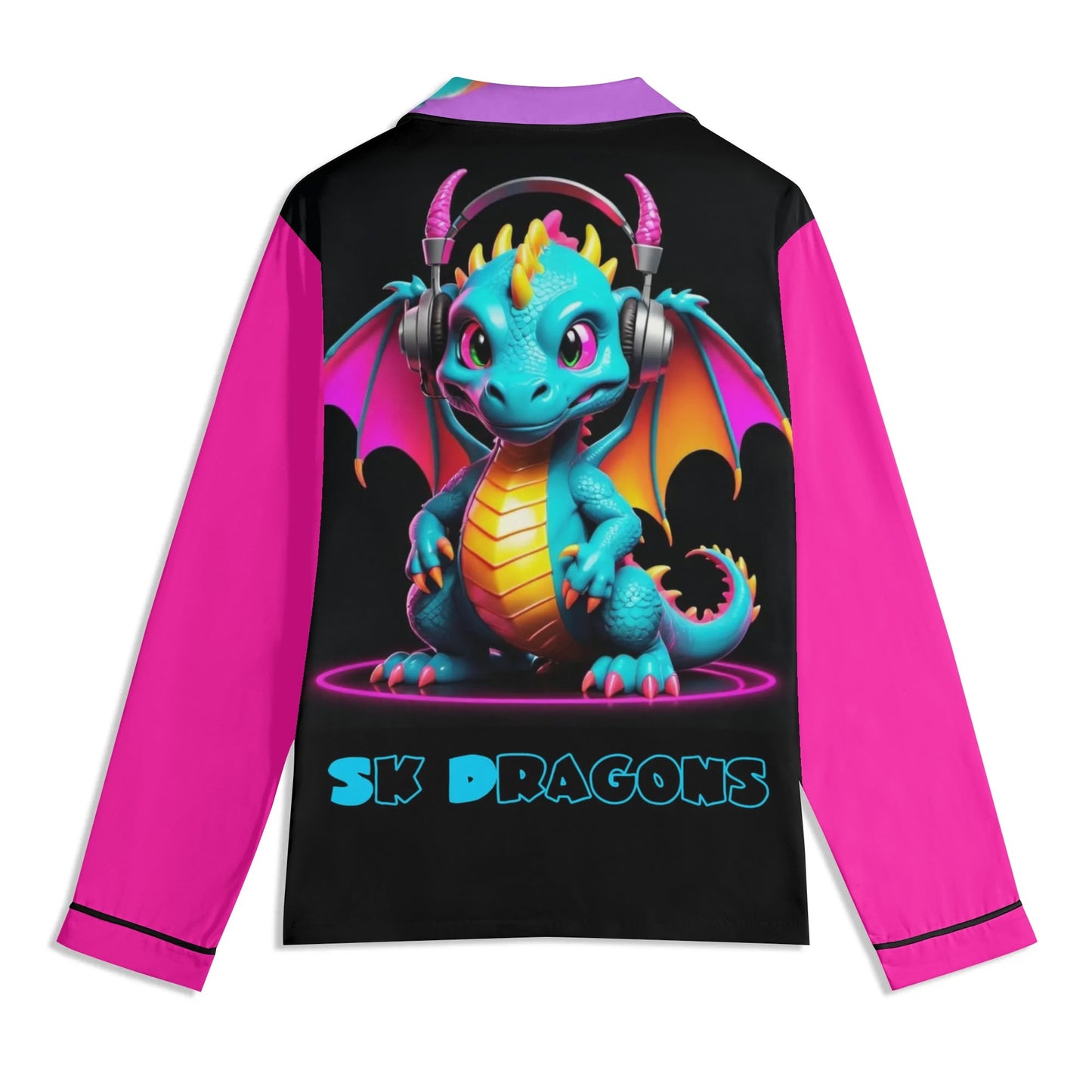 Sk Dragons Unisex Long Sleeve Adult Nightwear Pajama Set