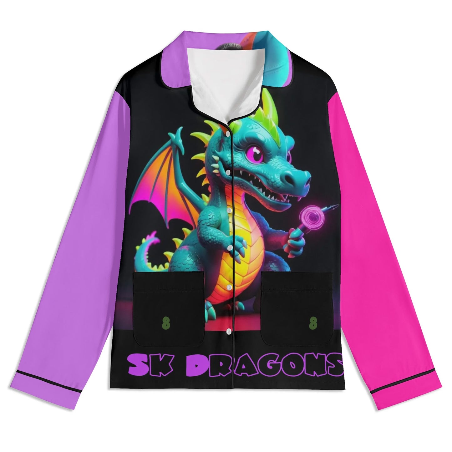 SK Dragons Unisex Long Sleeve Adult Nightwear Pajama Set