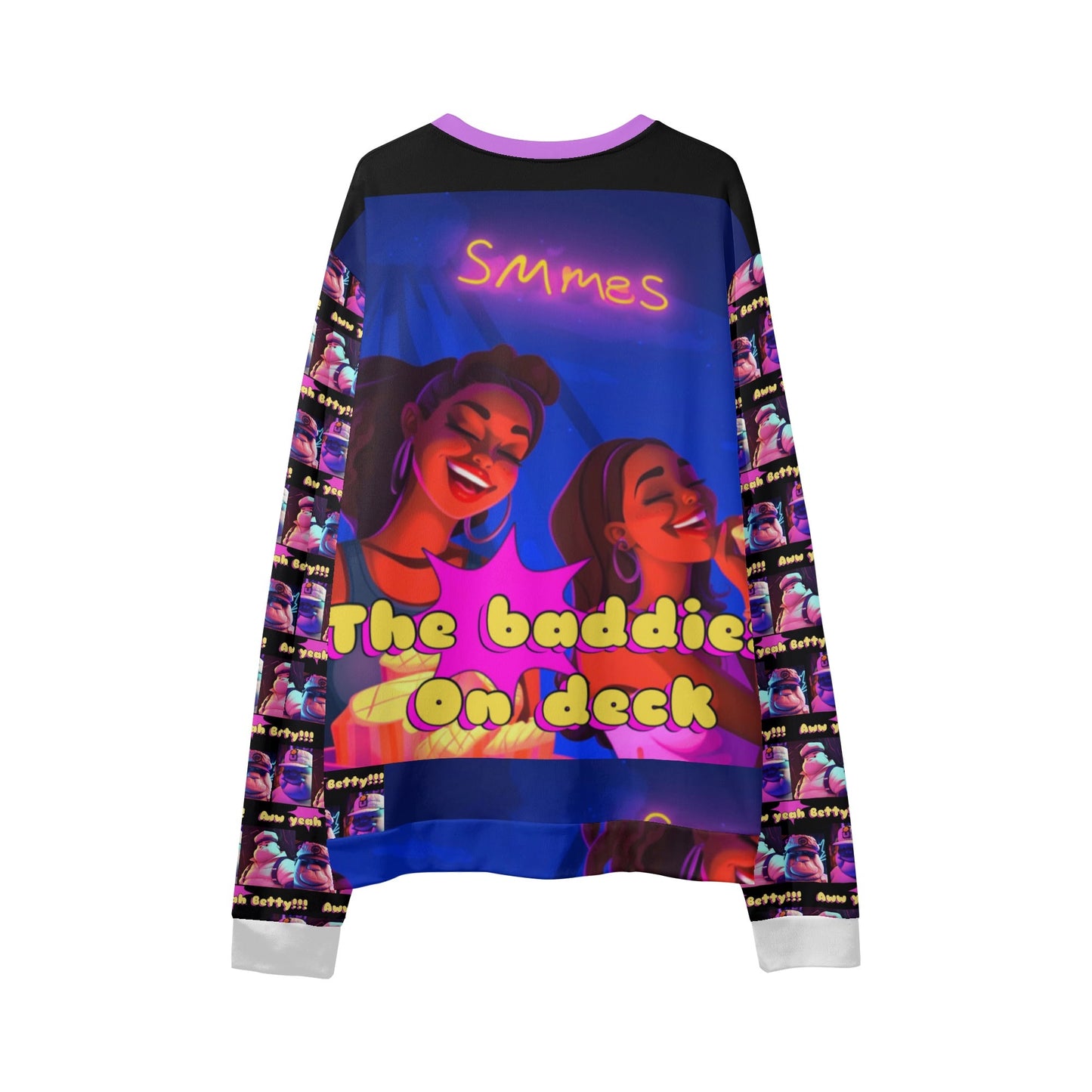 Baddies on deck Unisex Adult Print Sweater Casual Loose Pullover Sweatshirt