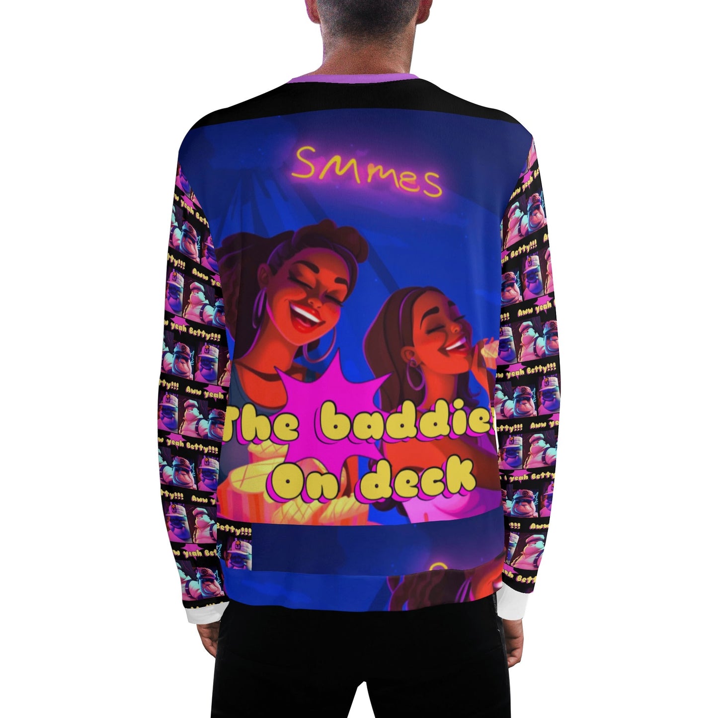 Baddies on deck Unisex Adult Print Sweater Casual Loose Pullover Sweatshirt