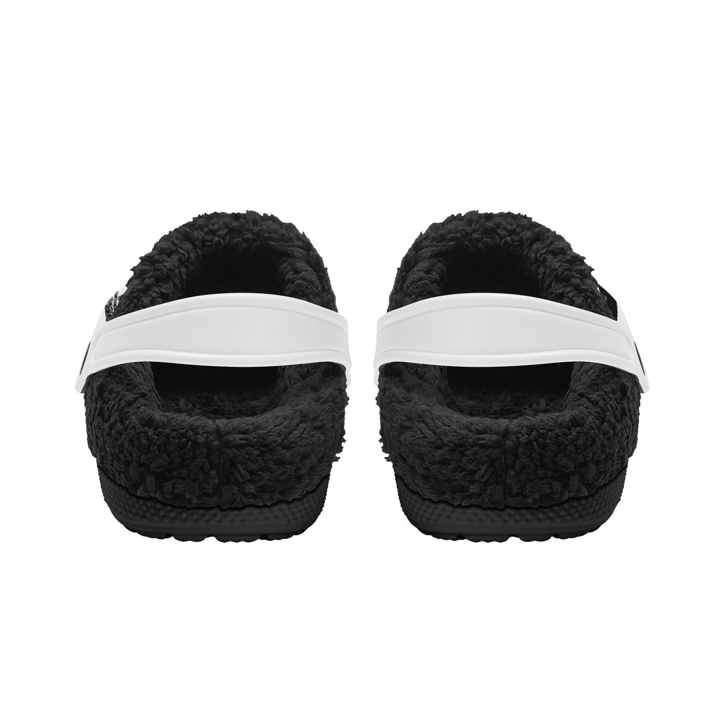 Blk & White Fur Lined Garden Slippers