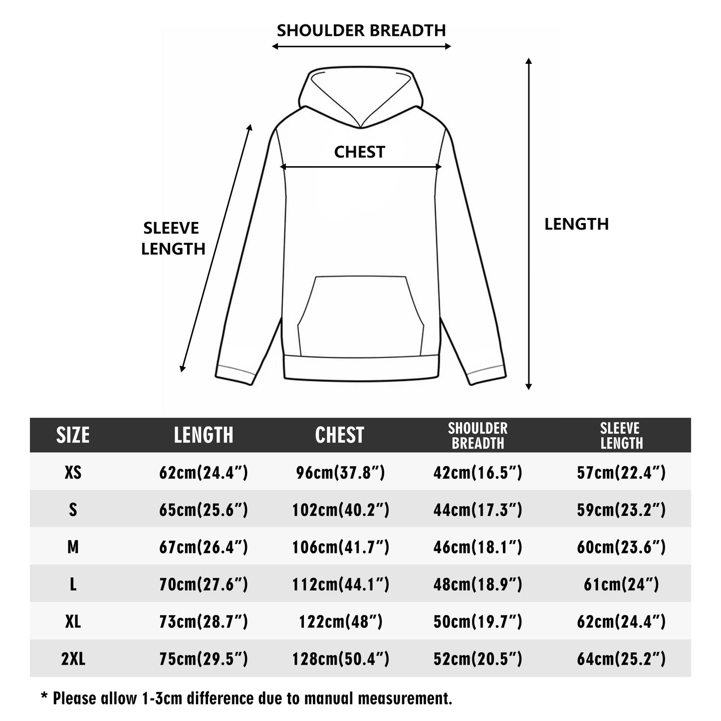 Two Heads Front & Back Printing Adult Cotton Hoodie