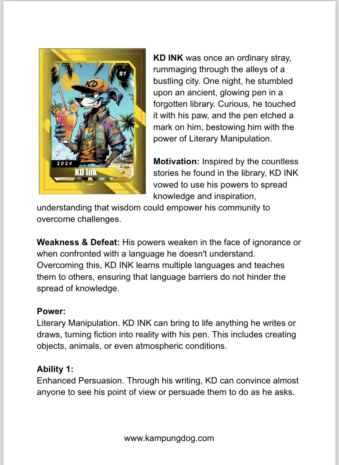 Kampung dog Characters "S1/2024"