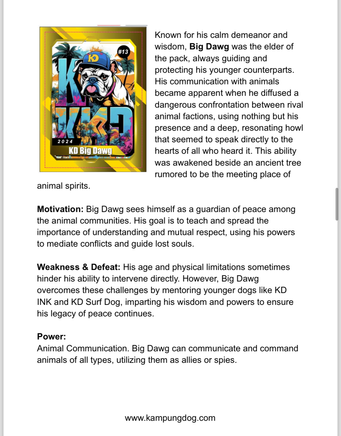 Kampung dog Characters "S1/2024"