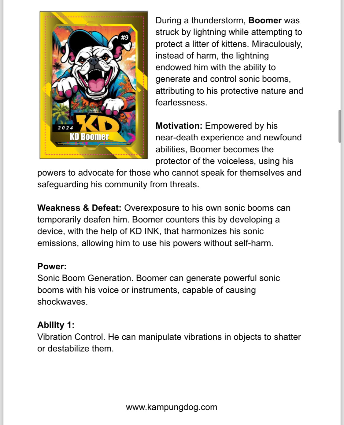 Kampung dog Characters "S1/2024"