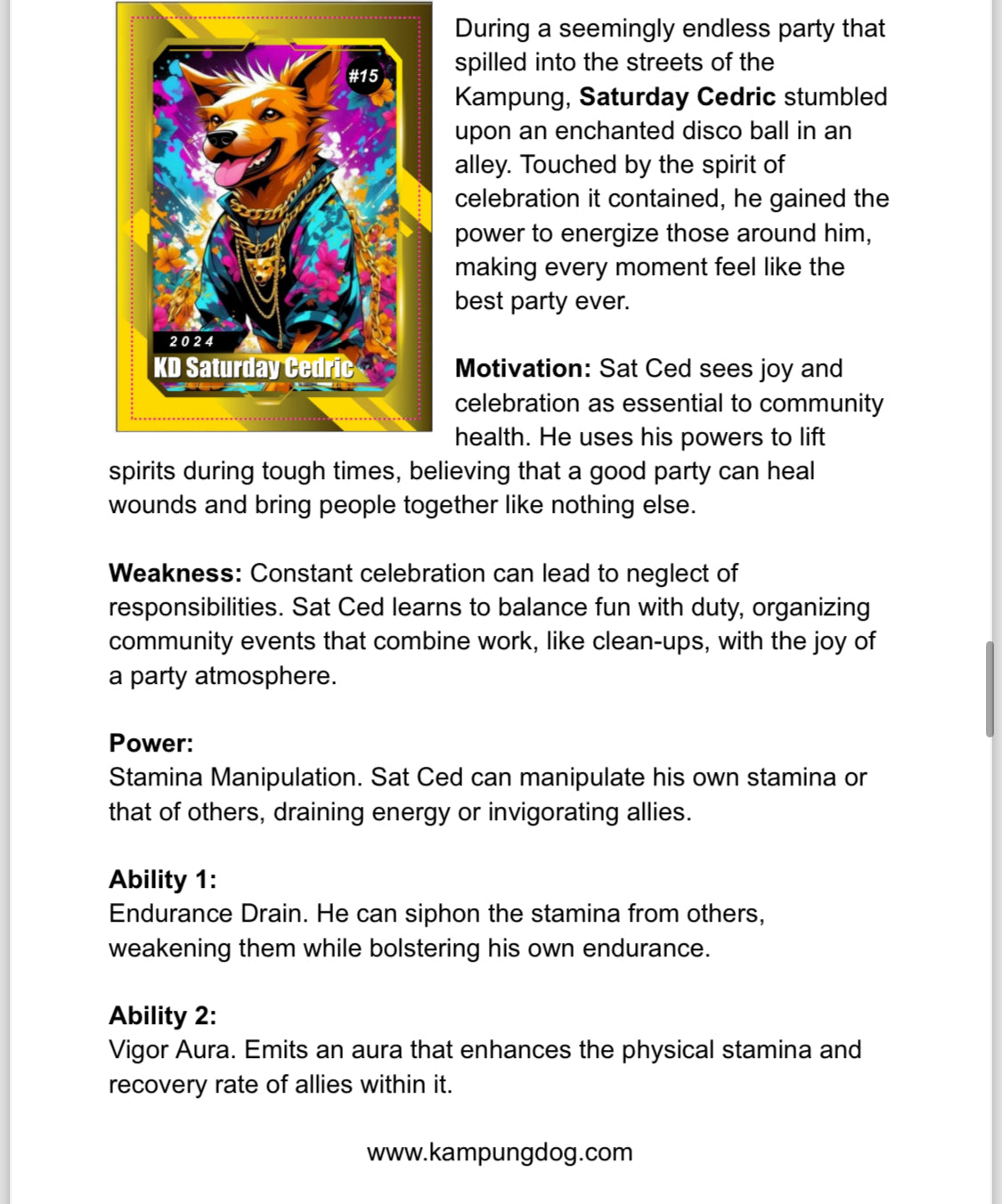 Kampung dog Characters "S1/2024"