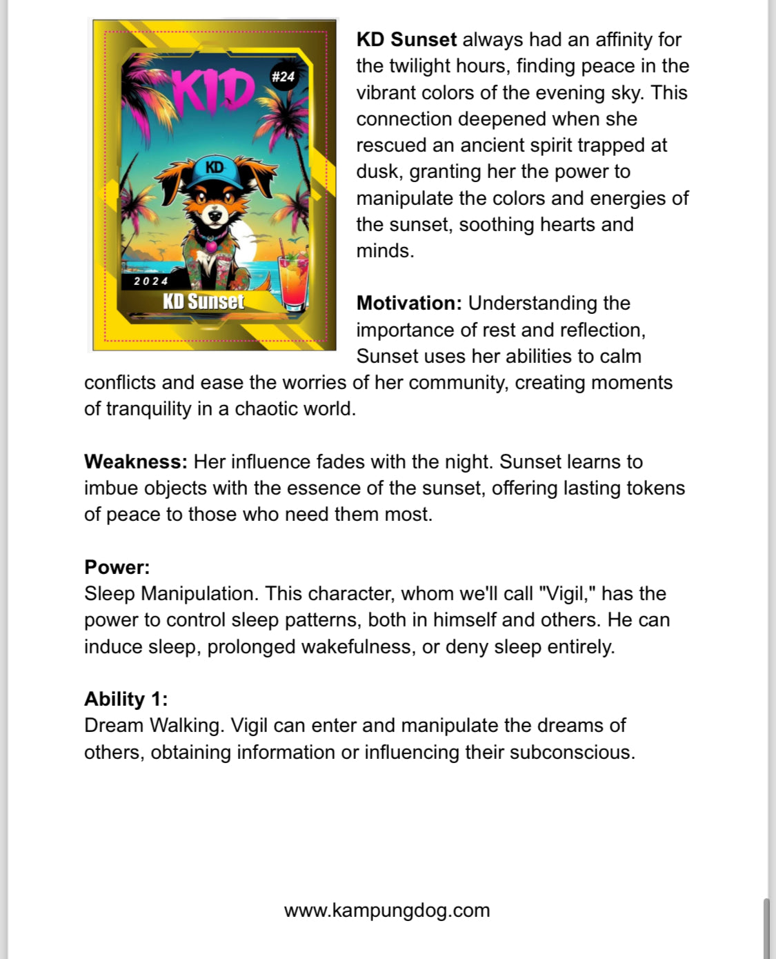 Kampung dog Characters "S1/2024"