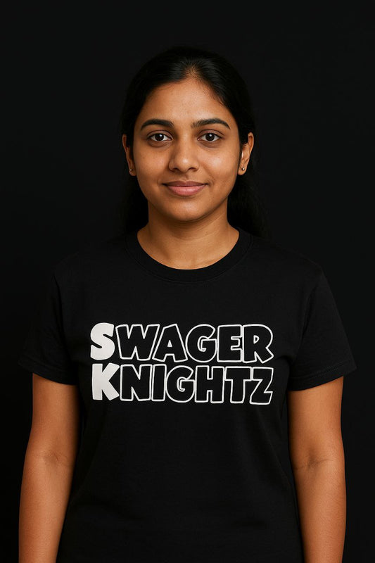 Womens Blk & White SK Unisex All-Over Print Adult Short Sleeve Tshirt