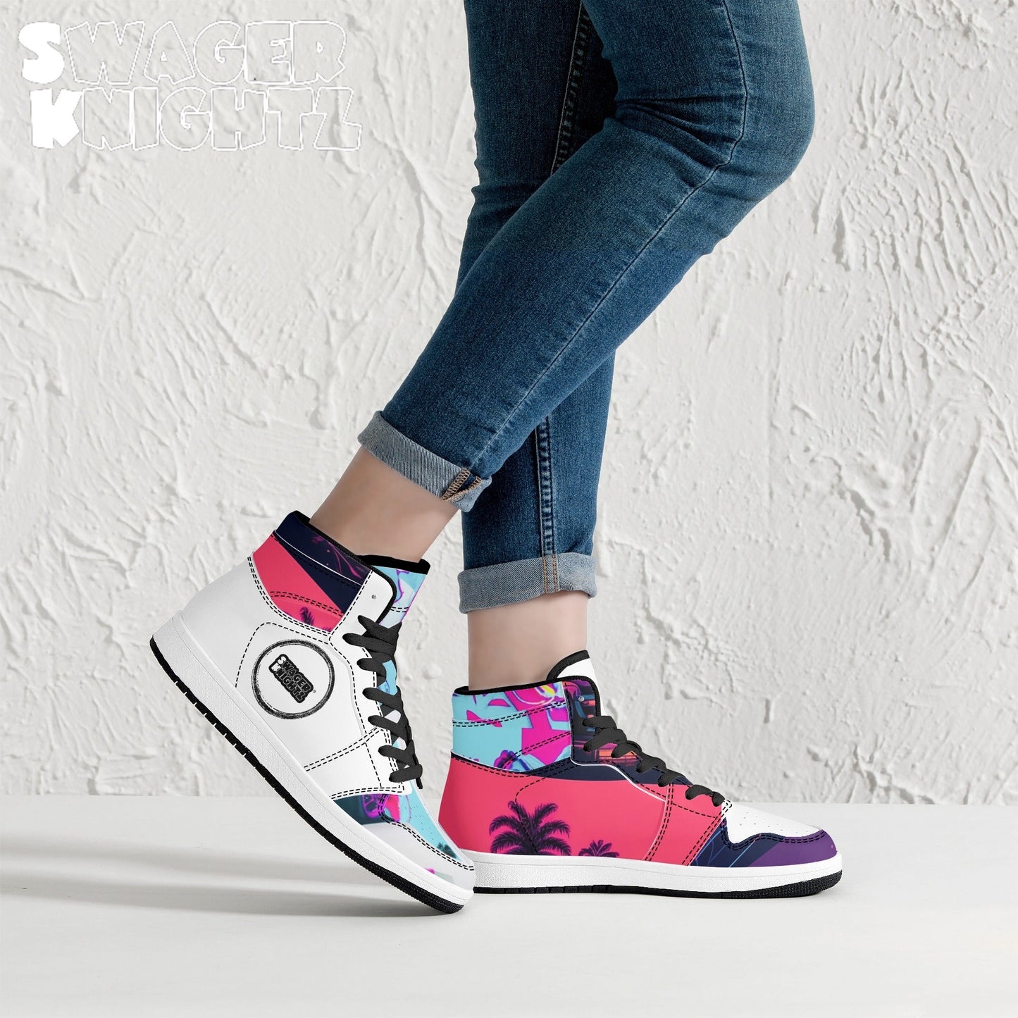 Vice City Swager Knightz Women's High Top Leather Sneakers