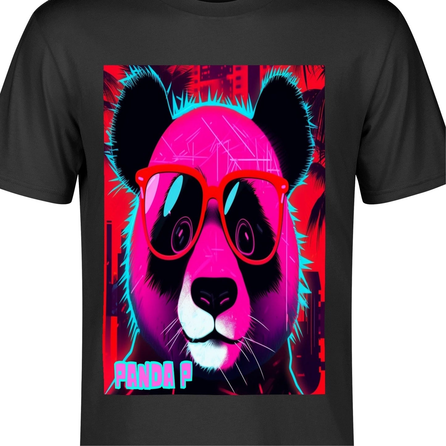 Panda P-Men's Cotton Front Back Printing T Shirt