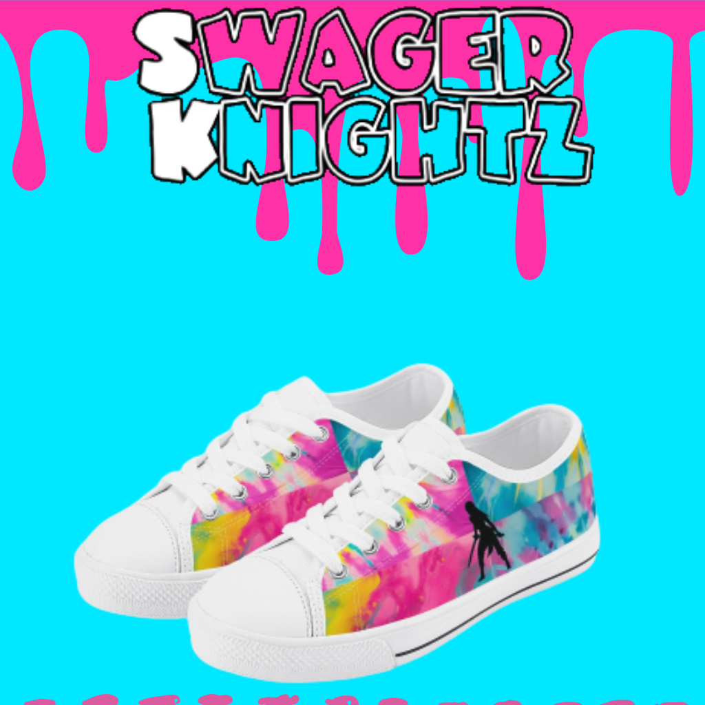 SWager Knightz-Tie Dye Kid's Low Top Canvas Shoes