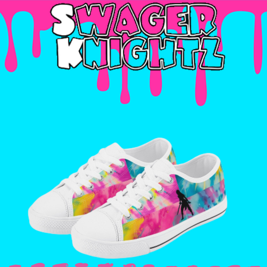 SWager Knightz-Tie Dye Kid's Low Top Canvas Shoes