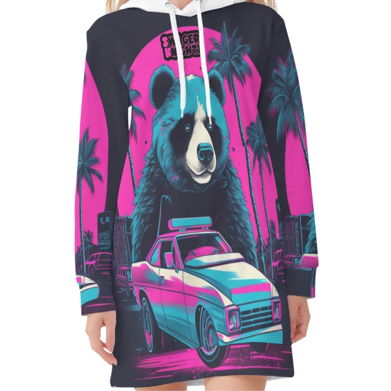 Panda Pull Up Women's Hoodie Dress
