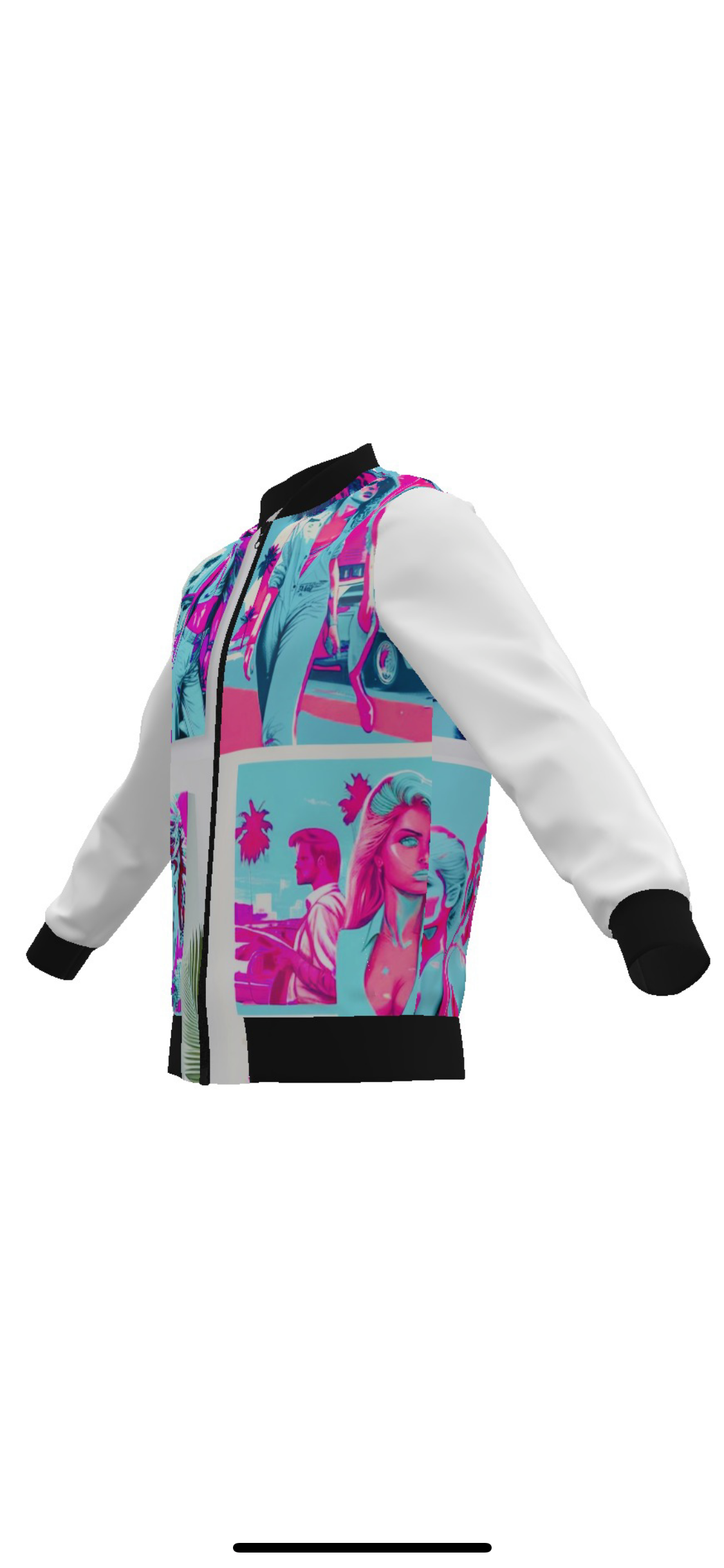 White & Blue Swager Jacket-Mens Bomber Jacket