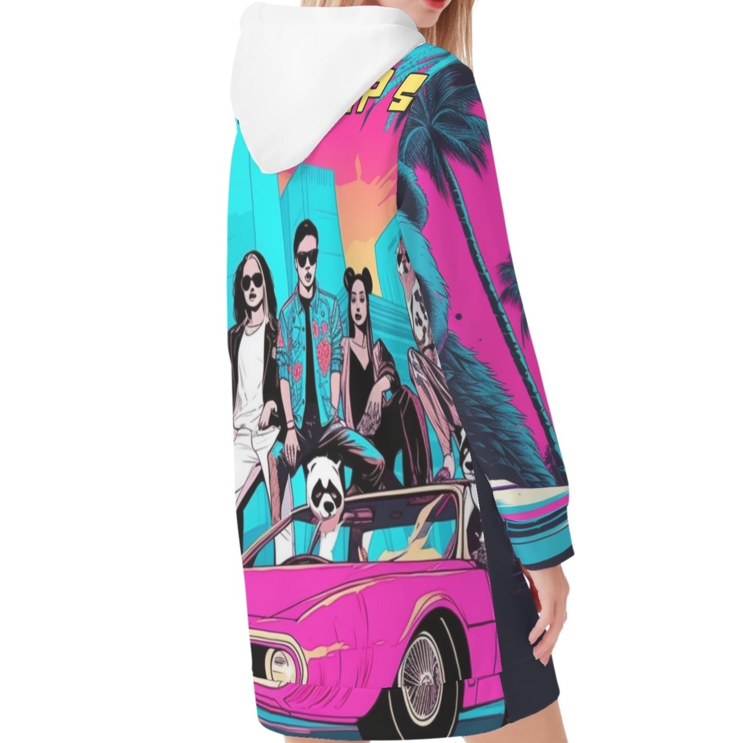 Panda Pull Up Women's Hoodie Dress
