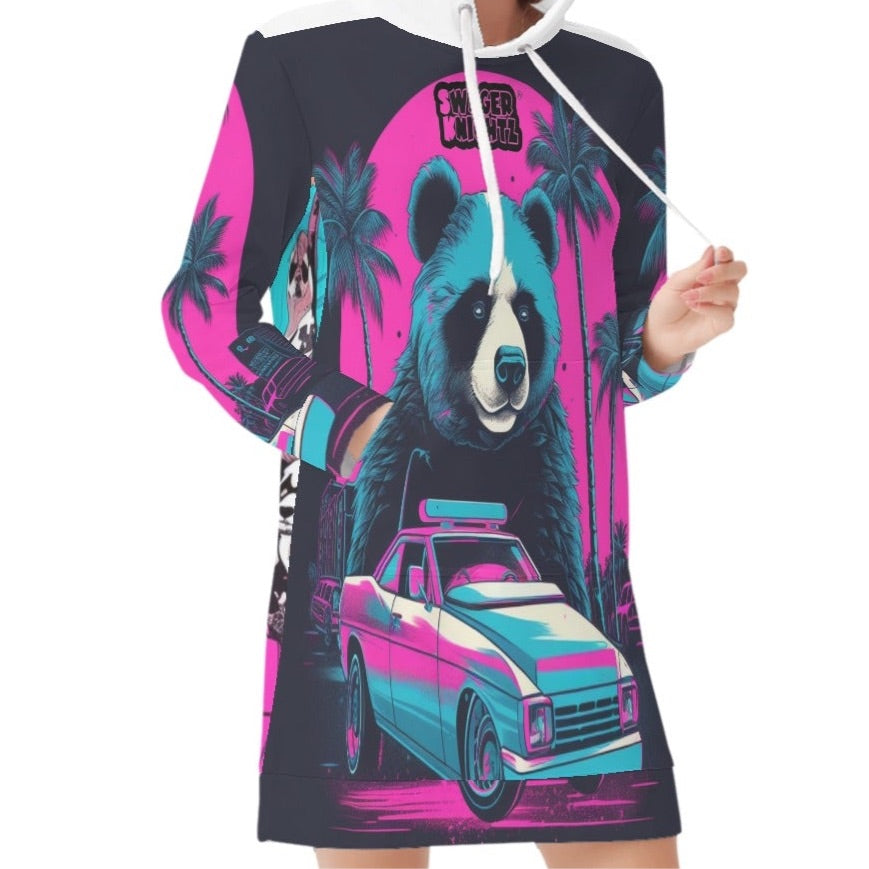 Panda Pull Up Women's Hoodie Dress