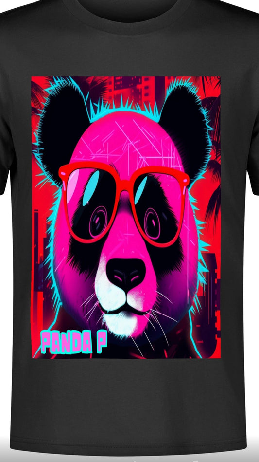 Panda P-Men's Cotton Front Back Printing T Shirt