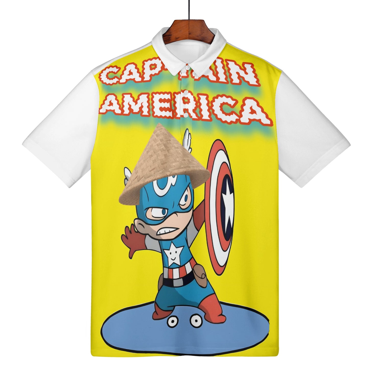 Cap-Tain America Women's All Over Print Polo Shirt