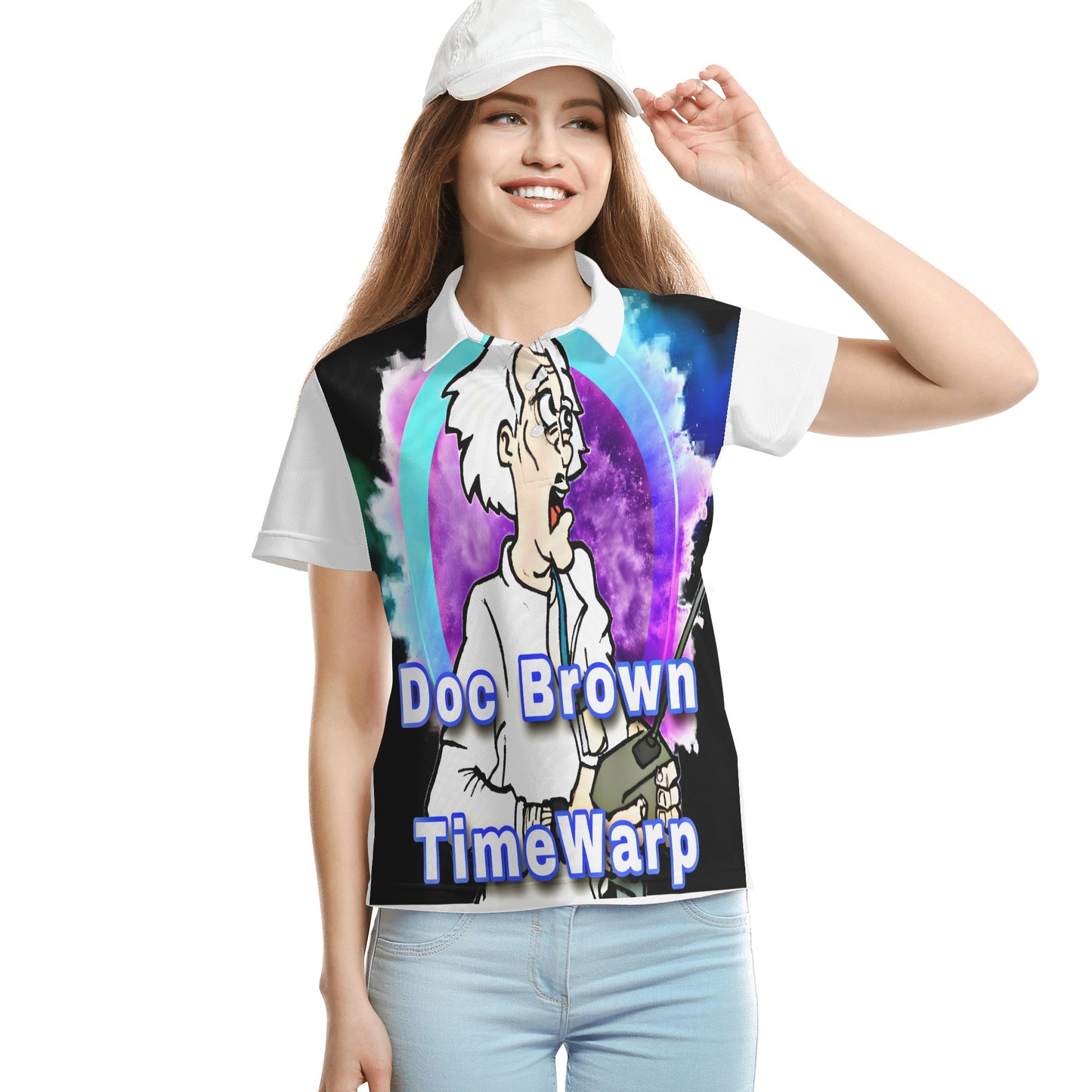 Doc Brown Women's All Over Print Polo Shirt