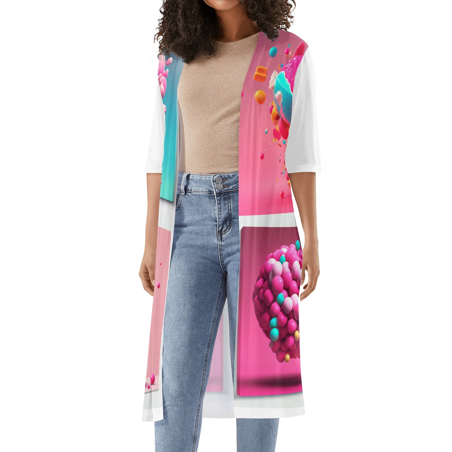 'Slay Sessions' Women's Half Sleeve Kimono Cardigan