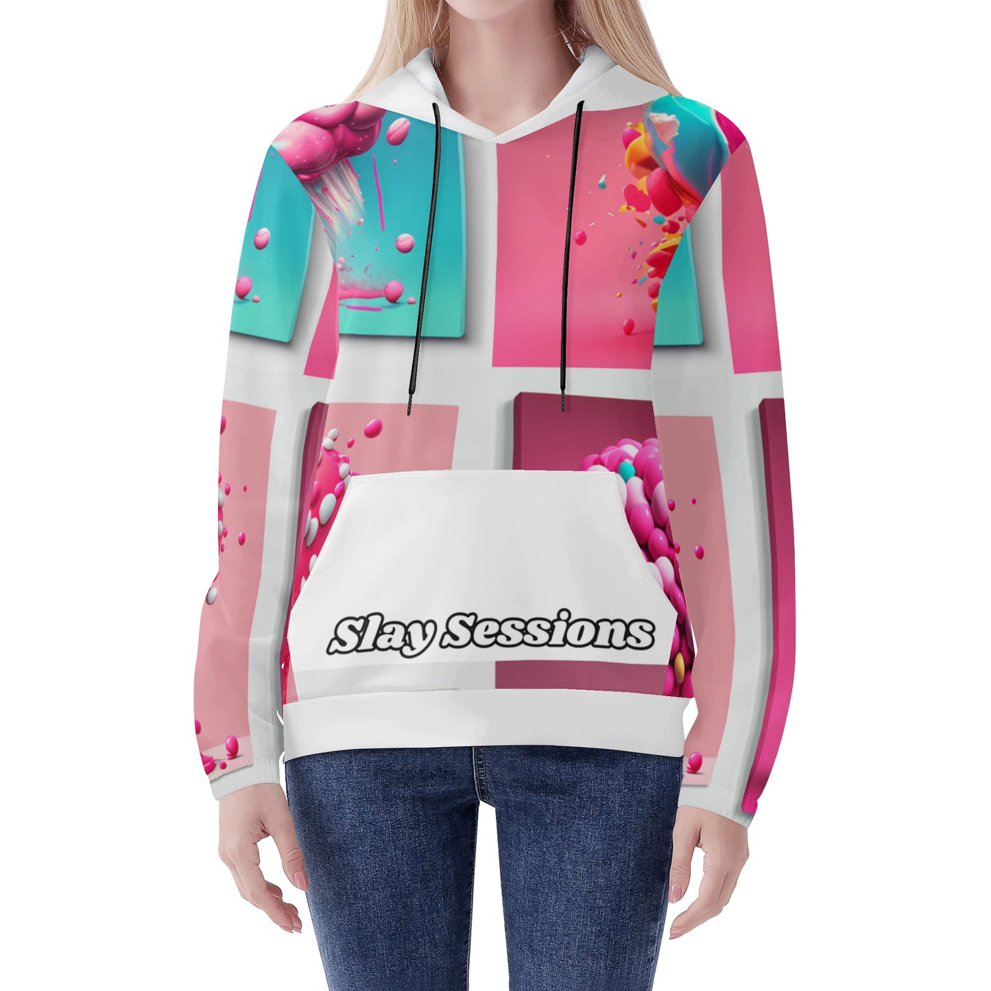 'Slay Session' Women's Lightweight All Over Printing Hoodie Sweatshirt