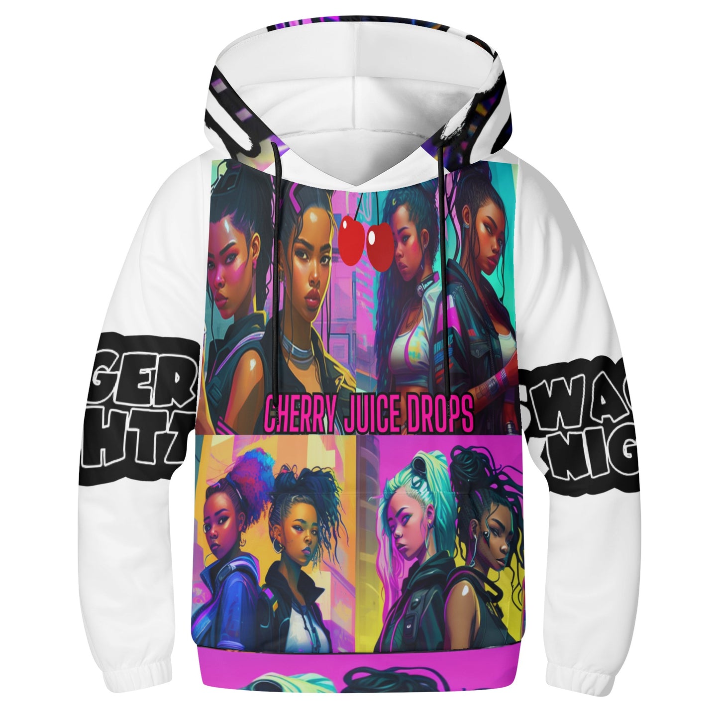 'Sk" Cherry Juice Drops-Youth Lightweight All Over Printing Hoodie Sweatshirt