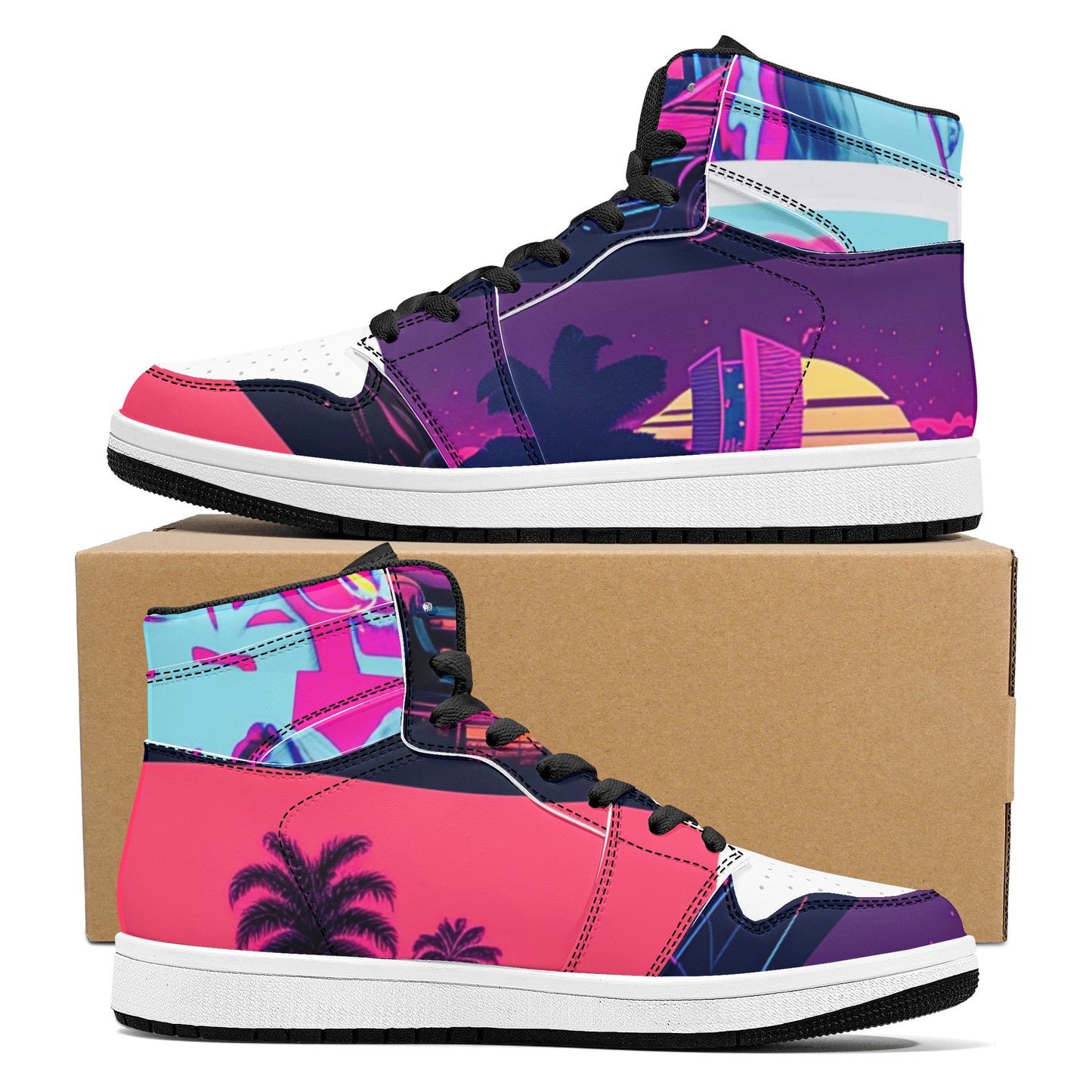 Vice City Swager Knightz Women's High Top Leather Sneakers