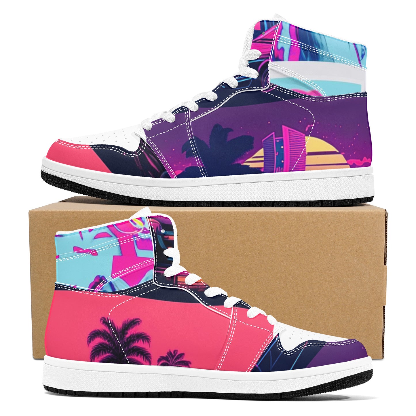 Vice City Swager Knightz Women's High Top Leather Sneakers