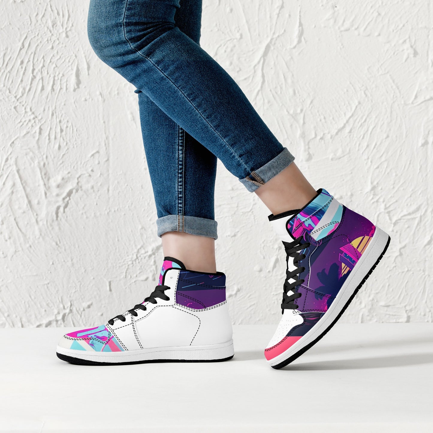 Vice City Swager Knightz Women's High Top Leather Sneakers