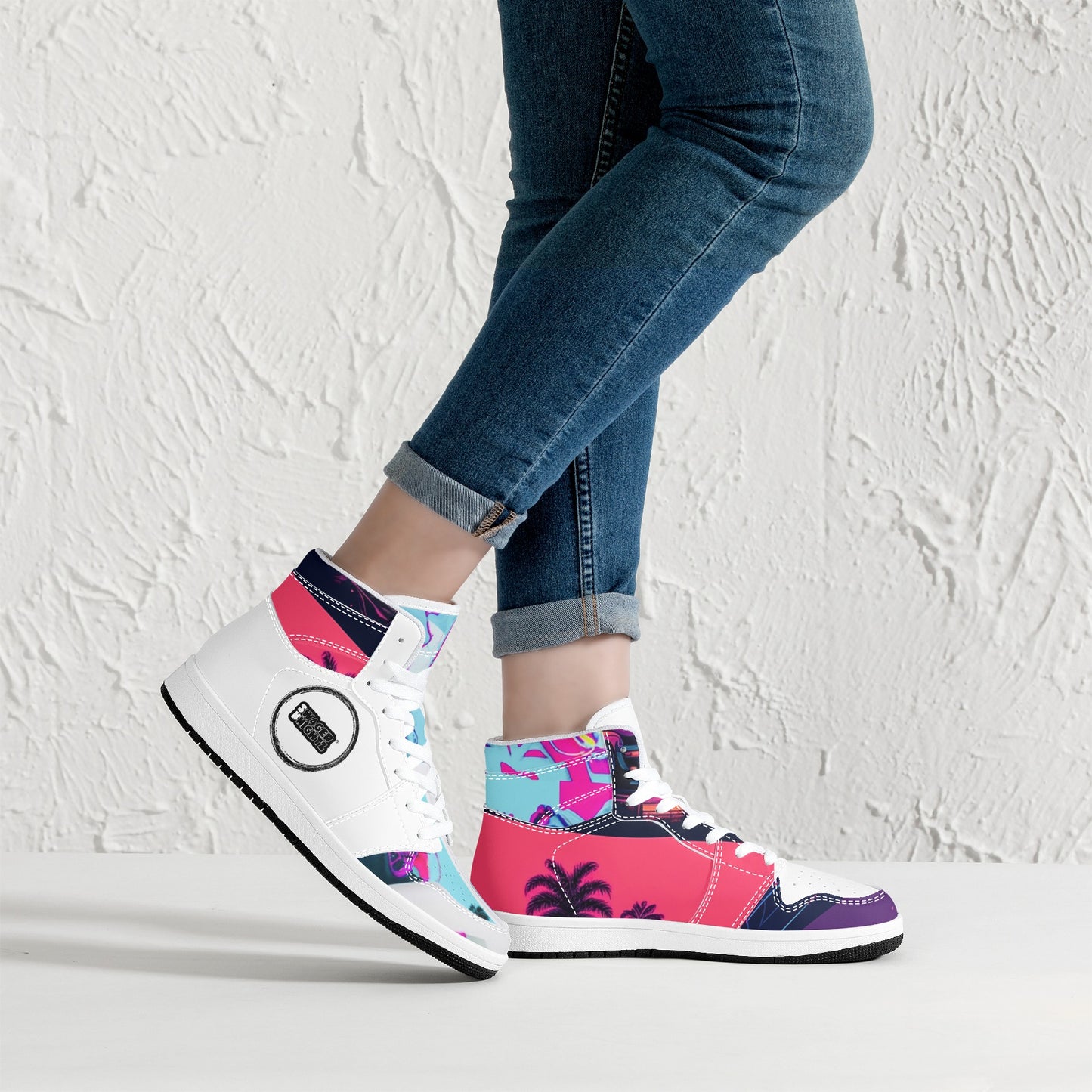 Vice City Swager Knightz Women's High Top Leather Sneakers