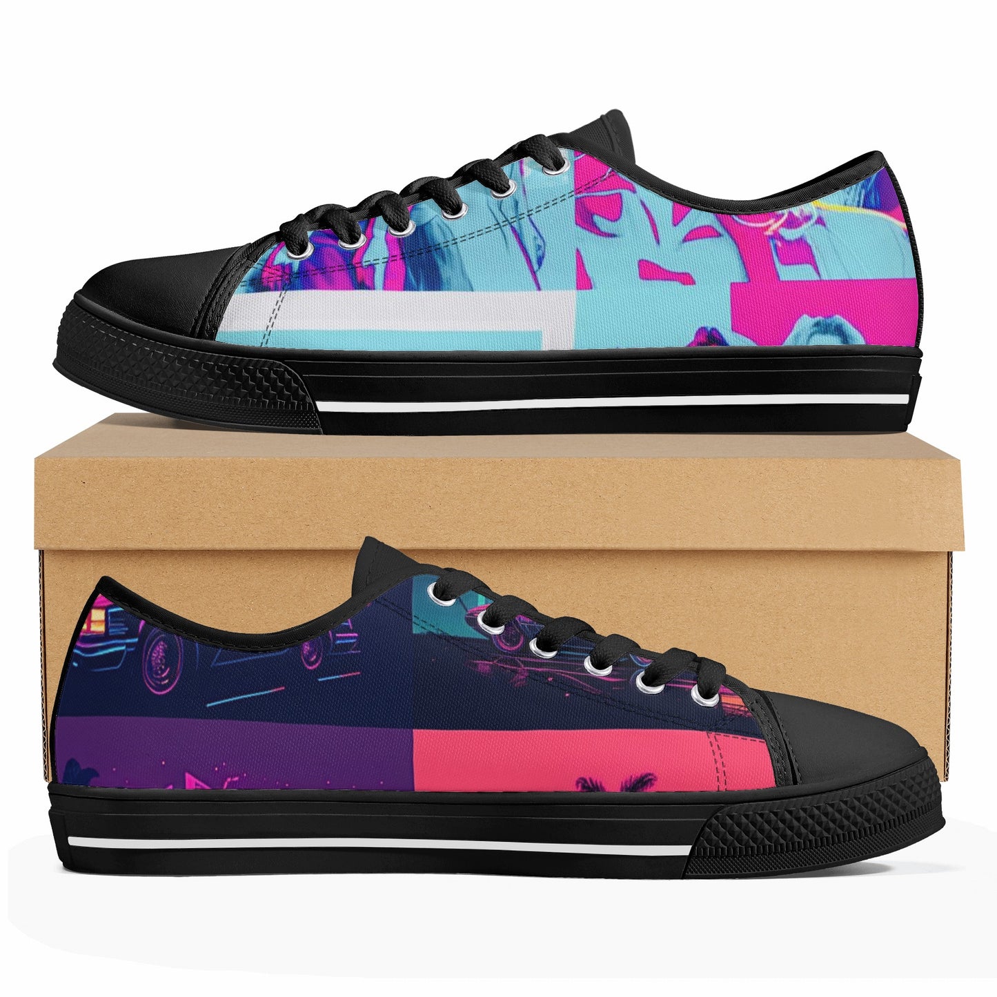 Vice City Swager Knightz Men's Low Top Canvas Shoes