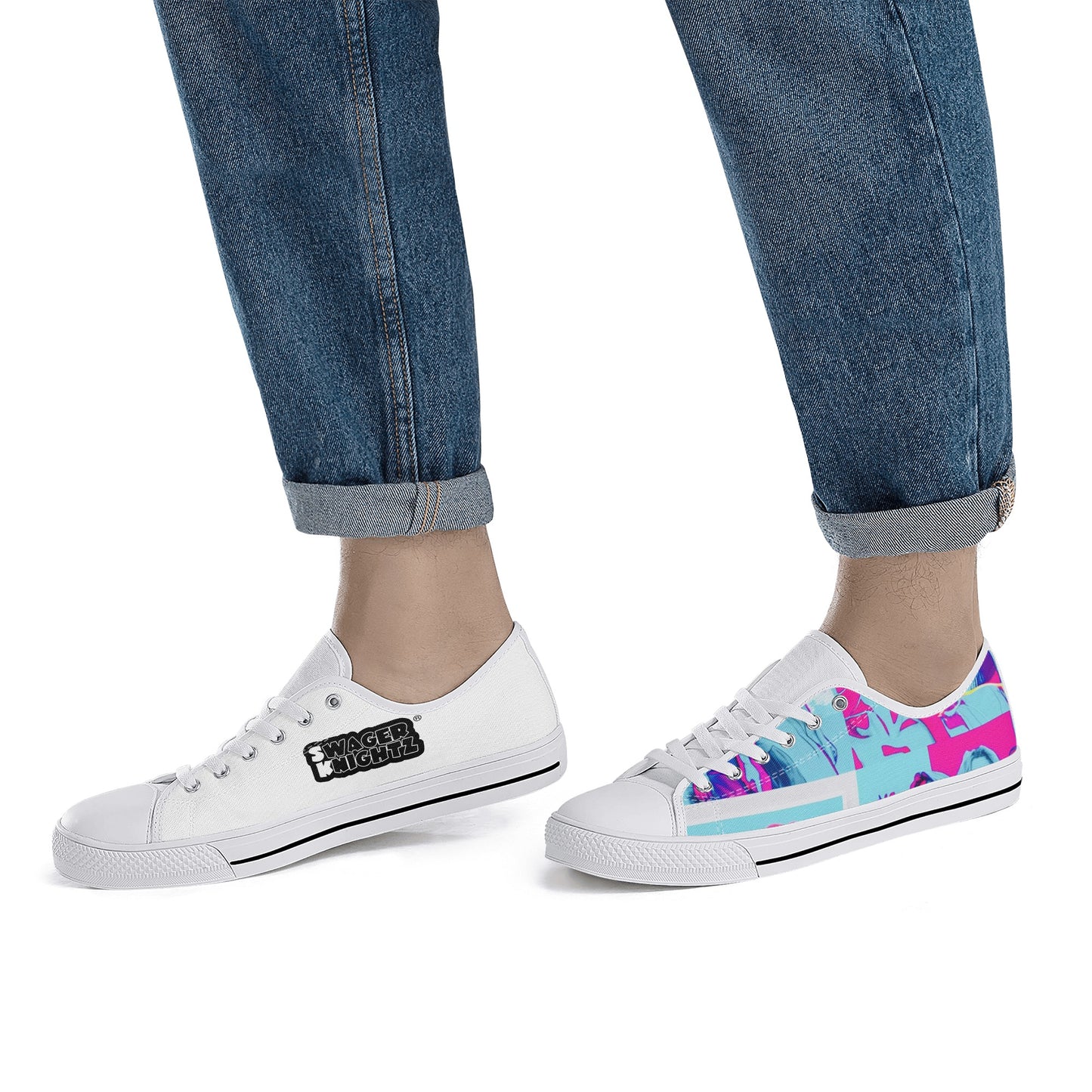 Vice City Swager Knightz Men's Low Top Canvas Shoes