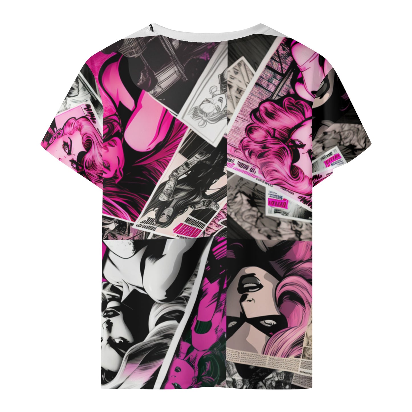 Sk Black & Pink Kids All Over Print Short Sleeve T-Shirt