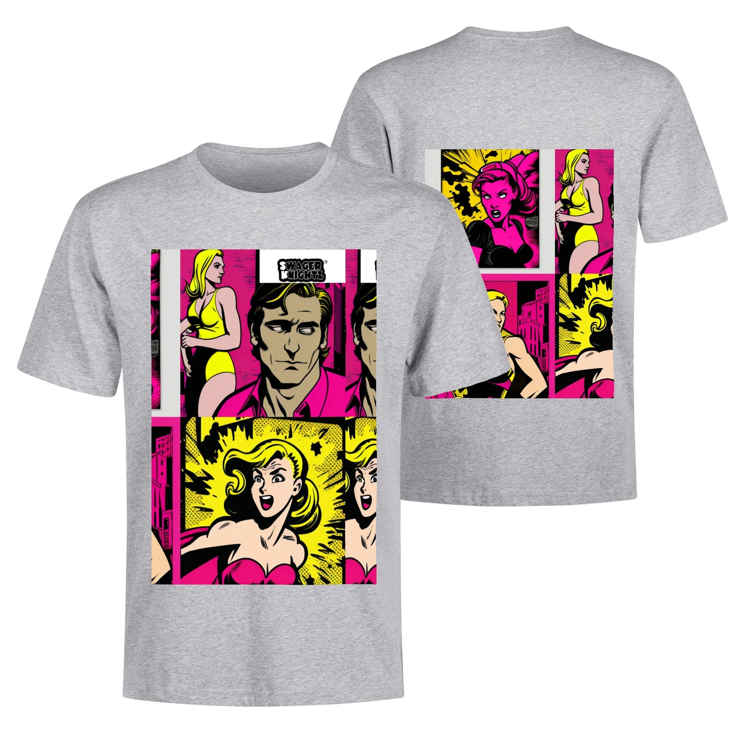 Swager Knightz- Comic book Men's Cotton Front Back Printing T Shirt