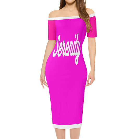 'Serenity' Women's Off The Shoulder Office Lady Dress