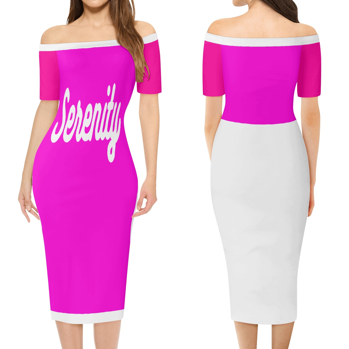 'Serenity' Women's Off The Shoulder Office Lady Dress