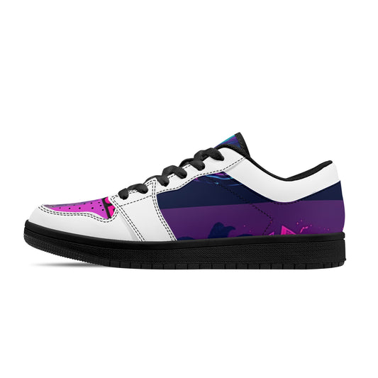 'Vice city Swager knightz' Women's Black Low Top Leather Sneakers