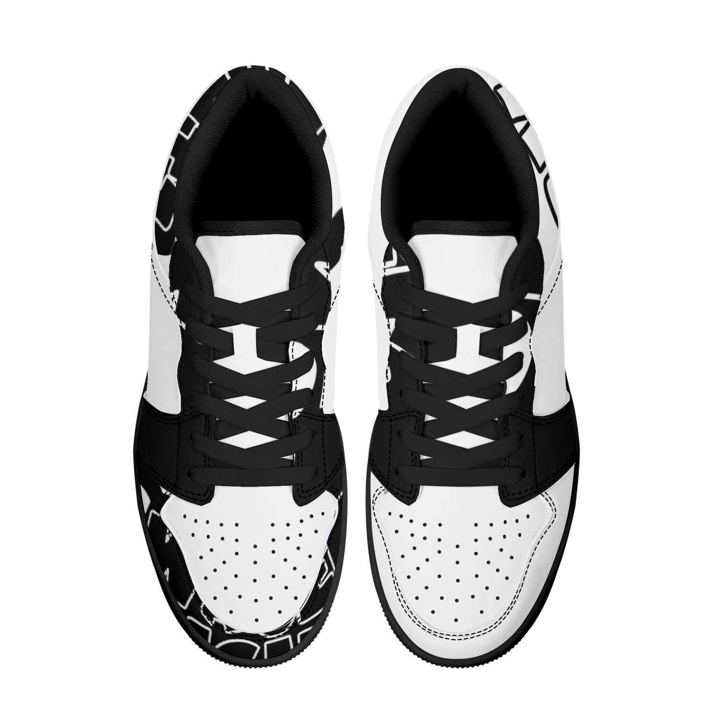 'Sk All day's' Women's Black Low Top Leather Sneakers