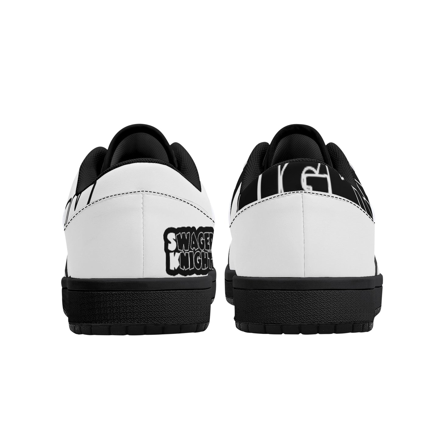 'Sk All day's' Women's Black Low Top Leather Sneakers