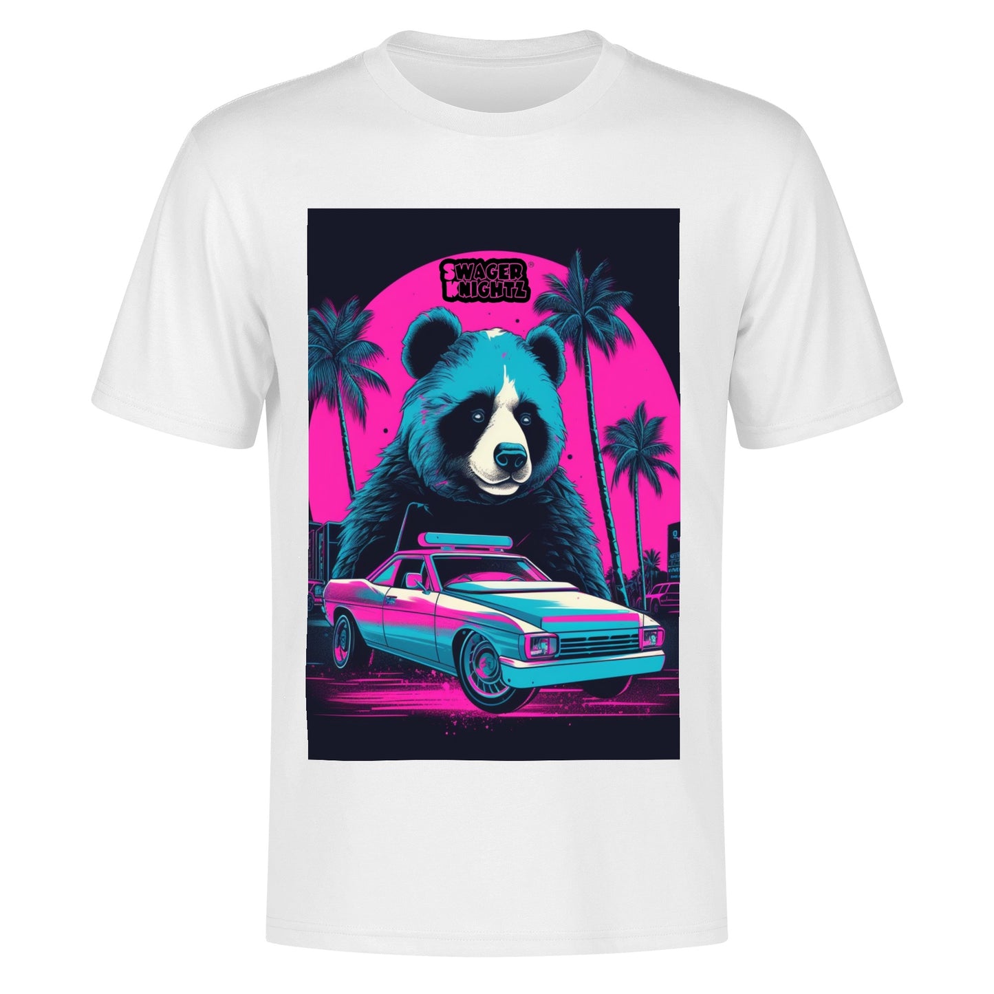 Panda Pull up Squad Men's Cotton Front Back Printing T Shirt