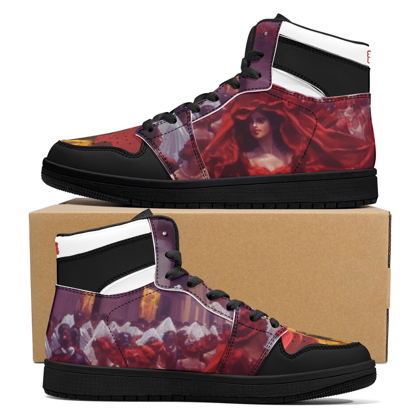 Sk Rich Rose-Moorish Spain High Top Leather Sneakers