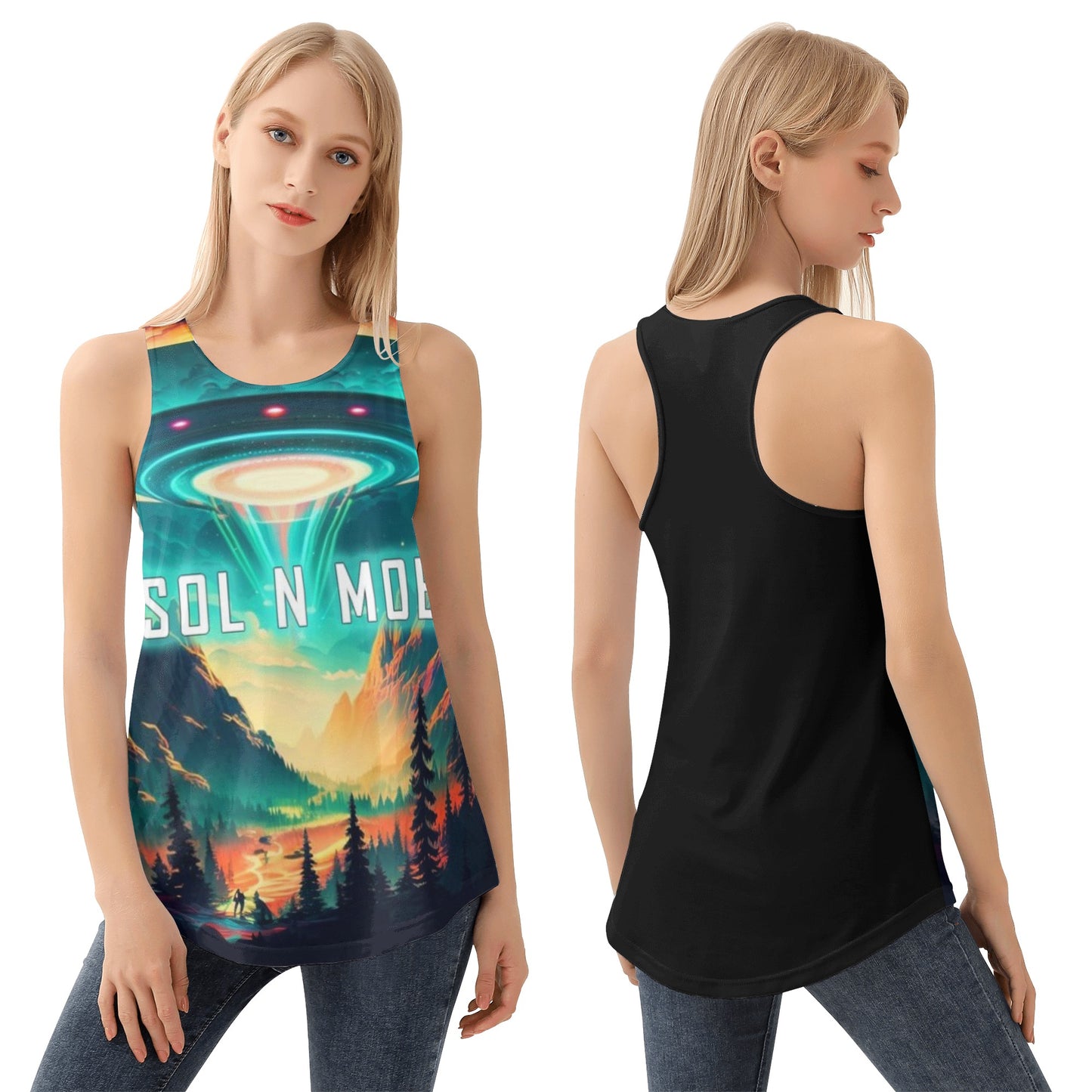 Sol N Moe-Womens All Over Print Vest