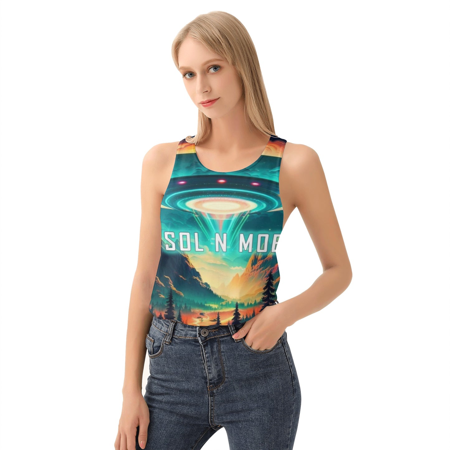 Sol N Moe-Womens All Over Print Vest