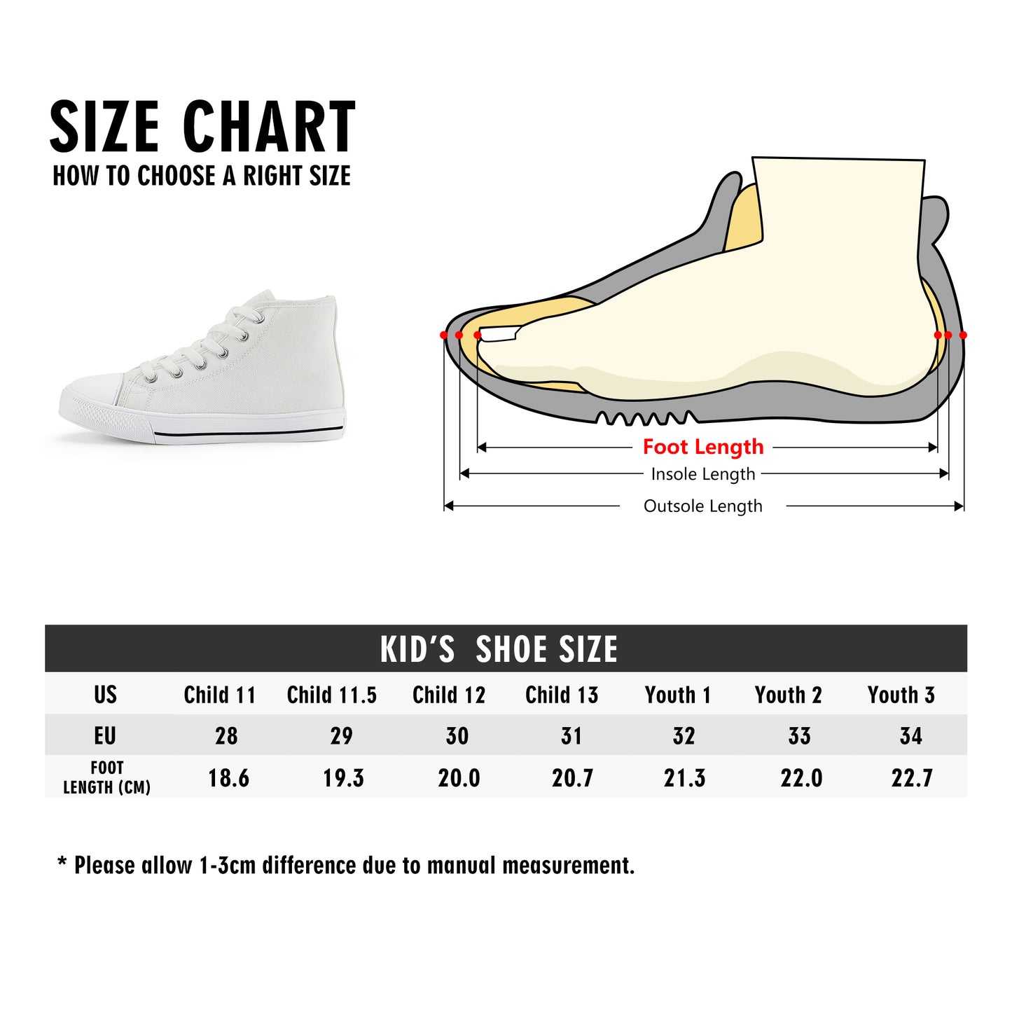 Scool Shoes Kid's High Top Canvas Shoes